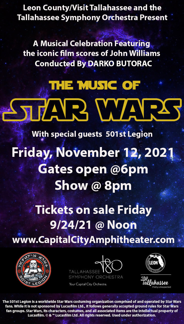 Signage for Star Wars musical concert in Tallahassee, FL