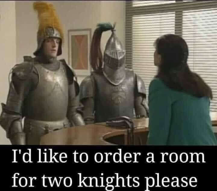 knights at a bed and breakfast check in