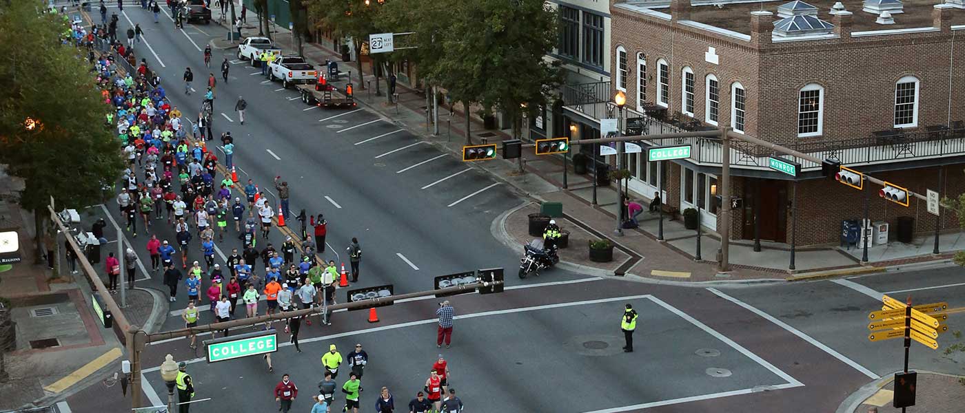 Photo of marathon runners in downtown Tallahassee