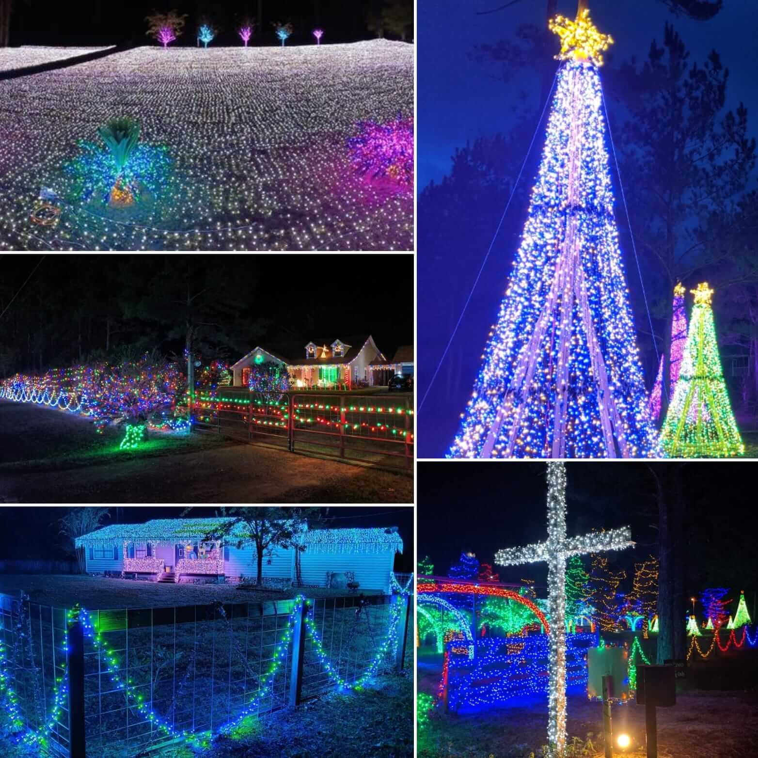 Christmas lights collage